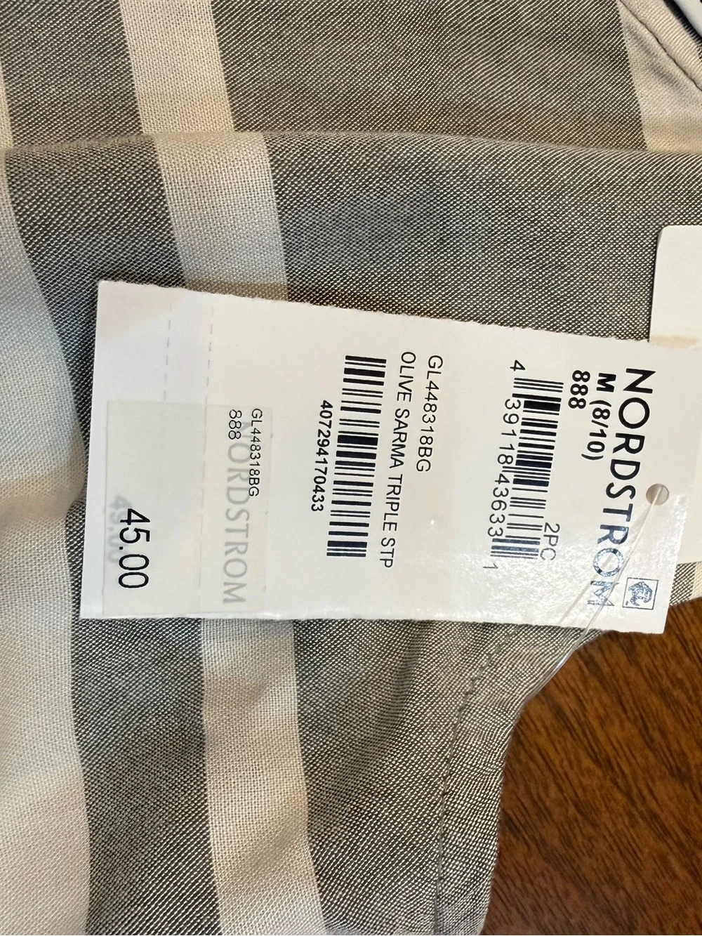 Nordstrom girls  Gray and White Striped Two-Piece skirt set